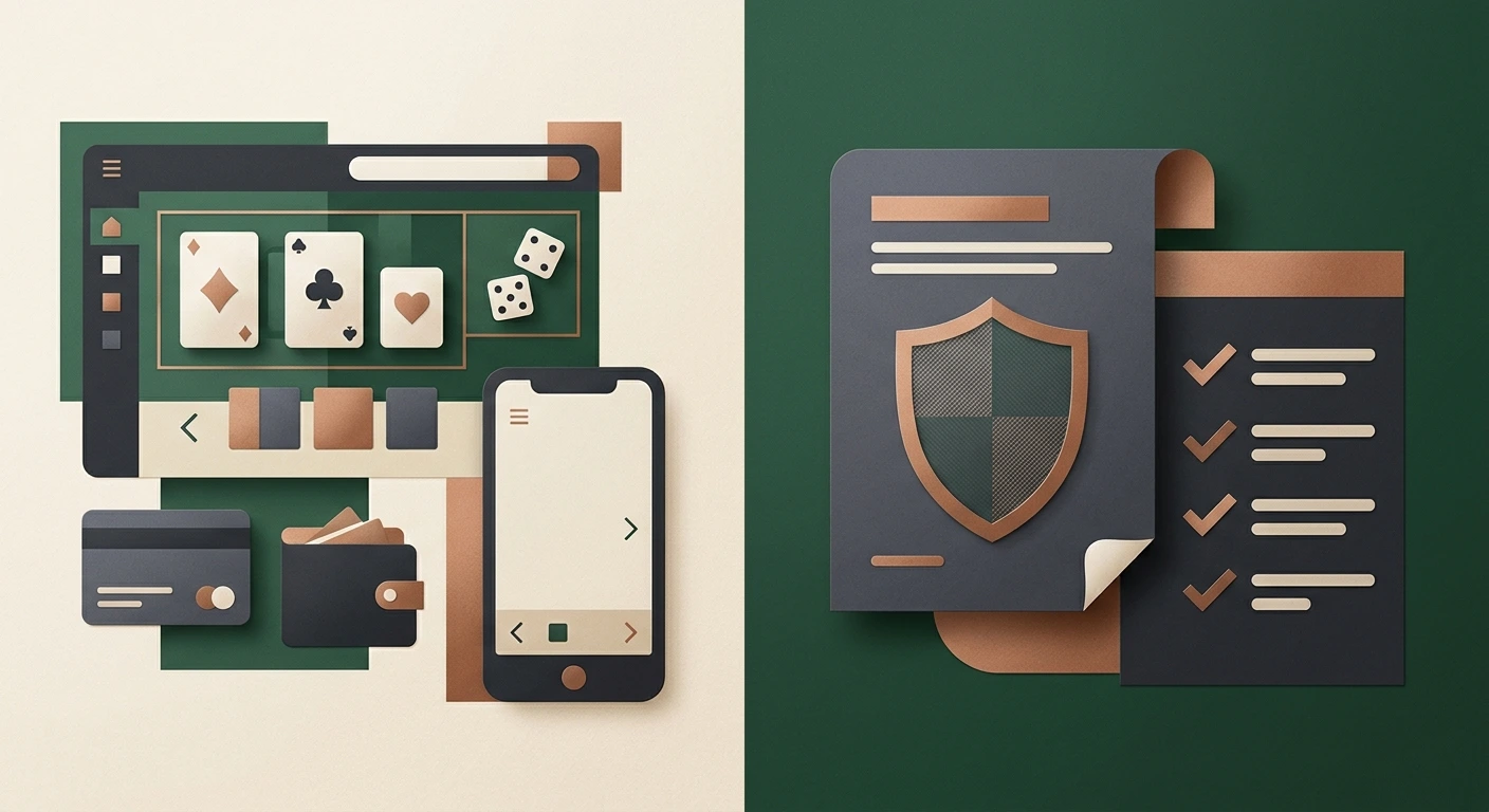 Illustration comparing casino product features with UK regulatory protections
